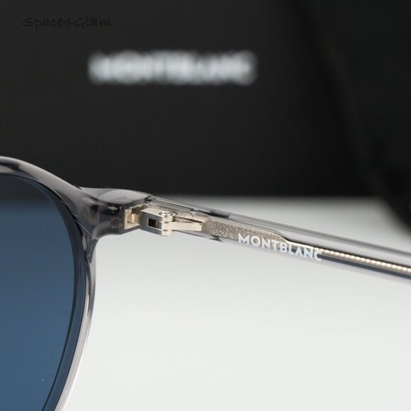 Montblanc Women Sunglasses Grey Blue Round MB0324S 003 NEW AUTHENTIC main image 7